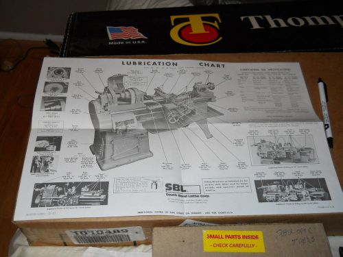 South Bend Lathe CE3458 Parts Manual &amp; lube chart