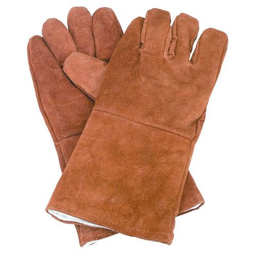 14&#034; Premium Brown Leather Cowhide Welding Gloves Protect Hands Tool Welder