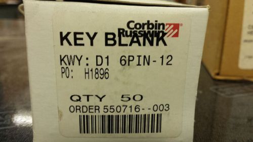 CORBIN RUSSWIN D1 6 PIN ORIGINAL KEY BLANKS STAMPED: DO NOT DUPLICATE LOCKSMITH