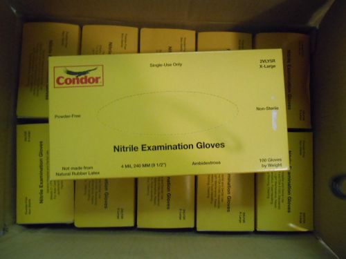 Condor Nitrile Examination Gloves (lot 1000) size XL  Fast Free Shipping