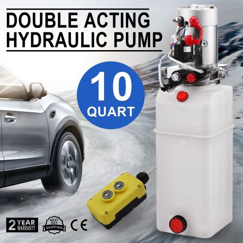 DOUBLE ACTING HYDRAULIC PUMP DUMP TRAILER REPAIR TOOL 10qt RESERVOIR W/ REMOTE