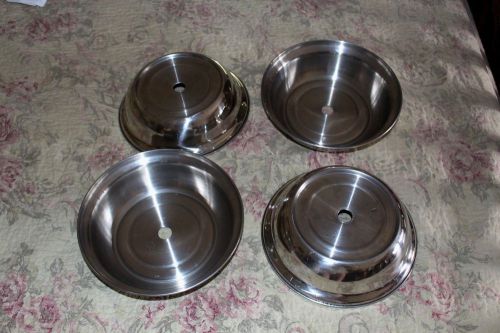 4 Stainless Steel Catering Warmer Domes / lids  - 9 1/4&#034; diameter