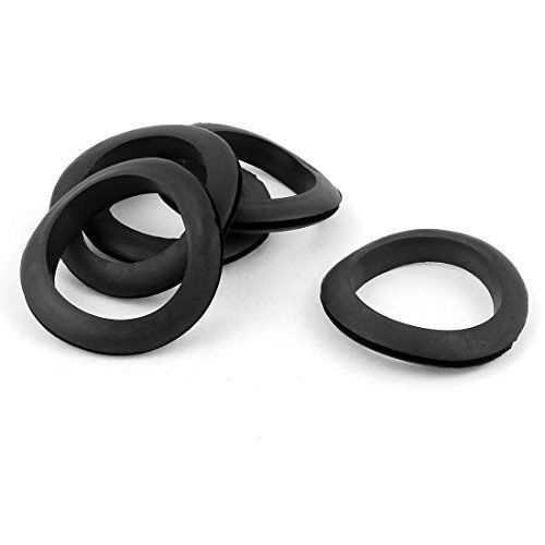5 Pcs Black Rubber 50mm Open Hole Ring Double Side Wiring Grommet