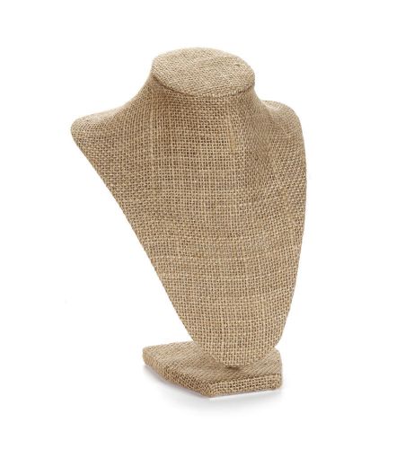 WONDERFUL TEXTURED BURLAP NECKLACE DISPLAY STAND - 9&#034; - FREE PRIORITY SHIPPING