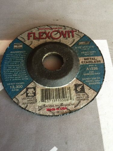 Flexovit 4 1/2x1/4x7/8 type 27 metal stainless grinding wheel for sale