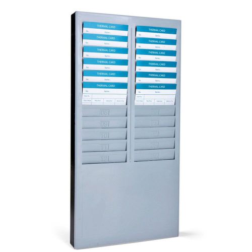 Flexzion 24 Pocket Slots Time Card Rack Wall Mounted Holder Compatible with A...