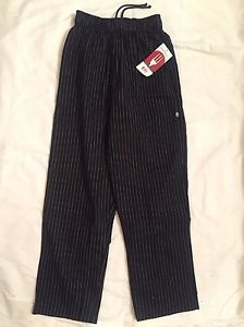 Chef Works Black Pinstripe  Chef Pants Size Small Unisex