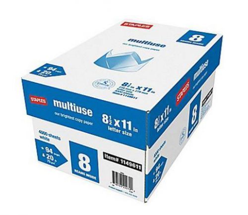 16 Reams of Staples Copy Paper (Two 8-Ream Cases), 8 1/2 x 11, free shipping