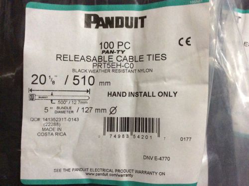 Panduit prt5eh-co 20 1/8&#034; releasable cable ties p/100/bag wire 510mm 100 pcs. for sale