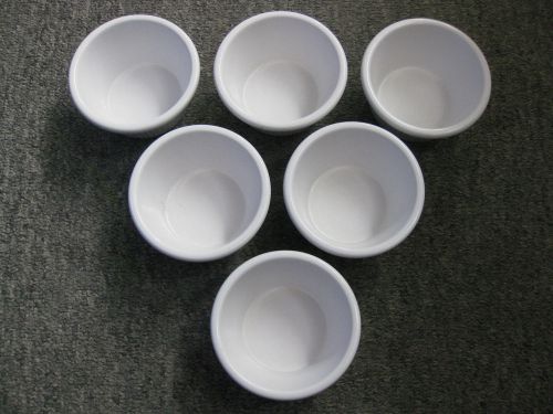 Set of 6, White Plastic Condiment Servers, Melamine G.E.T., 1.75&#034; x 3.25&#034;