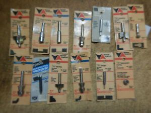 PILE OF NEW OLD STOCK SEARS CREDO VERMONT AMERICAN 1/4&#034; SHANK ROUTER BITS