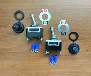 2 BBT Heavy Duty On/Off 20 amp Toggle Switches w/Terminals &amp; Boots