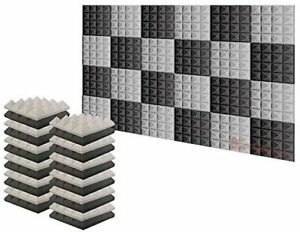 Super Dash New 24 Piece 250 x 250 x 50 mm Pyramid Sound Absorber Soundproof Mat