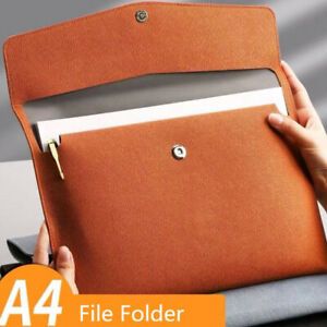 Leather School Office Stationery Storage Bag Business Briefcase File Folder