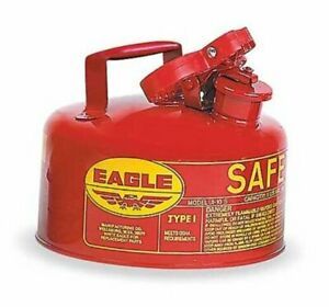 UI-10-S Galvanized Steel Type I Gas Safety Can, 1 gallon Capacity, 8&#034; Red
