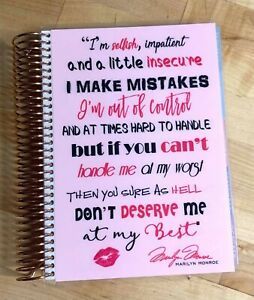 Marilyn Monroe Quote Cover Set 4 use with Erin Condren A5 Coil Spiral Planner