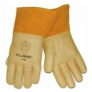 Tillman 42 Top Grain Pigskin Foam Lined Thumb Strap MIG Welding Gloves Large
