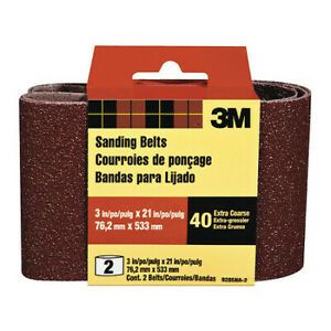 3M 9285NA-2 Sanding Belt,9285NA-2,3&#034;x21&#034;,Ex. Co,PK10