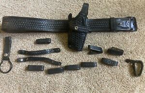 Texas Shoemaker &amp; Sons Black Leather Belt N38 Safariland S&amp;W Holster 070 Lot