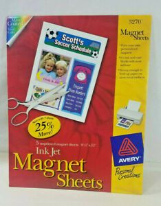 Avery Ink Jet Magnet Sheets # 3270 for Ink Jet Printers 5 Sheets Size 8 1/2 x 11