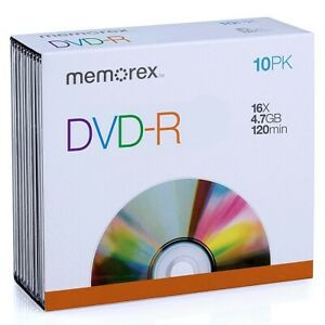 Memorex Recordable DVD-R 10 Pack: BRAND NEW/FREE SHIPPING