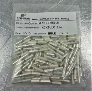 Lot of 100 Souriau KCM8ULC1214 Contact Pin Crimp Female Silver Plating