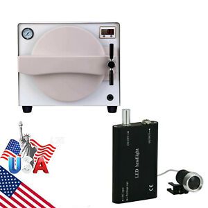 18L Dental Autoclave Steam Sterilizer Medical Sterilization TR250NM-1+Head Light