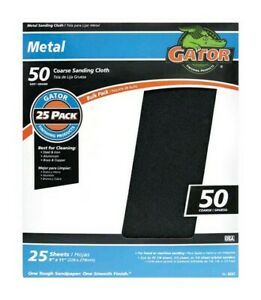 Gatorgrit 4247 50 Grit Emery Cloth Sanding Sheets- pack of 25