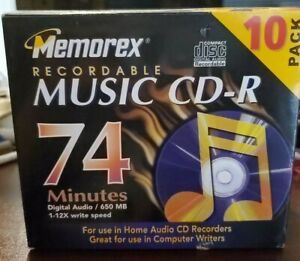 Memorex Recordable Music CD-R 74 Minutes 10pack CDR Blank Compact Disc LOT  READ