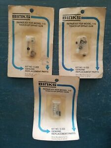 3 Vintage Binks Model 115 Spray Gun Repair Kit kits no 6-222