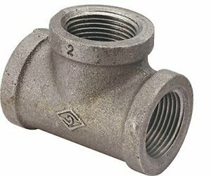 WORLDWIDE SOURCING 11A-2B Pipe Tee, 2 In, Threaded, Malleable Iron