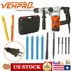 3000RPM Electric Demolition Jack Hammer Concrete Breaker Punch Chisel Bit 1050W