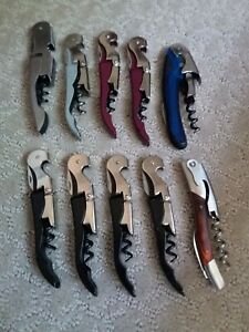 Lot of 10 Multi Purpose Double Hinged Wine Keys, Bottle Openers