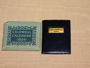 VINTAGE 2 1/8&#034; X 1 3/4&#034; CALDWELL JEWELS GOLDWARE PHILADELPHIA 1924 MINI CALENDAR