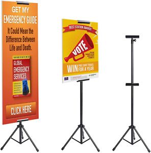 Klvied Double-Sided Poster Stand, Tripod Poster Stands for Display, Adjustable P