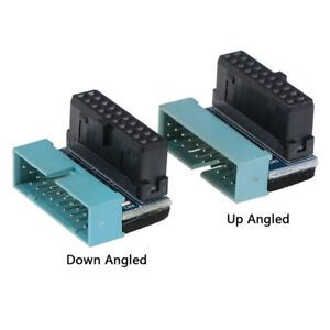 1Pc 20pin USB 3.0 Male to Female Extension Adapter Up Down Angled 90°*ss