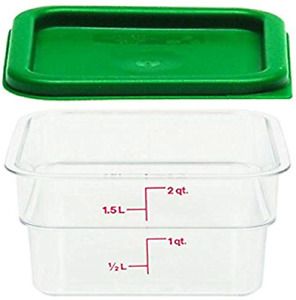 Cambro 1 2SFSCW135 Clear Container with SFC2452 Kelly Lid, 2 Quart with Lid,