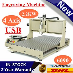 USB 4 Axis 2.2KW 6090 CNC Router Engraver Machine Ball Screws VFD Spindle motor