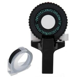 108*56mm Embossing Label Maker Alphanumeric Black Manual Numbers Plastic
