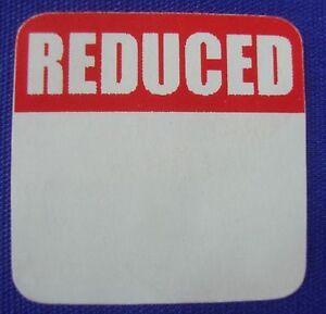 120 Self-Adhesive Square Reduced 1 1/8&#034; Labels Stickers Retail Store Supplies