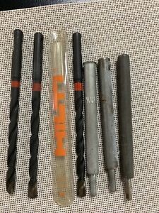 3- Hilti TE 3/8 X 6 Masonery Bits With 3- 3/8 Lead Drivers