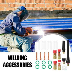 22 PCS TIG Welding Torch Accessories Kit Collets Body Glass Cup Stubby Gas SU
