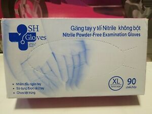 SH Nitrile Powder Free Examination Gloves. XL Size. Pack of 90