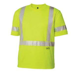PIONEER V1052160U-L Zebra Tape Cool-Pass Shirt,Green,Large