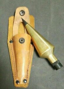 Brass Plumb Bob with Leather Sheath - 14 Ounces