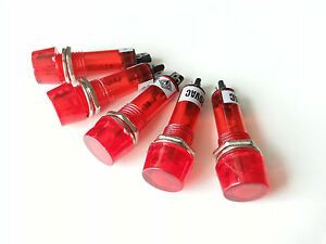 New 10pcs 12V DC 10mm Red Power Indicator Signal Light XD10-3