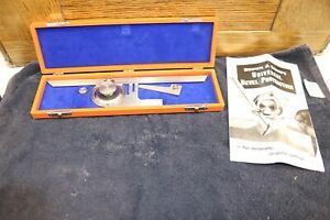 Vintage Brown &amp; Sharp No.496 Universal Bevel Protractor &amp; Original Case 12&#034;