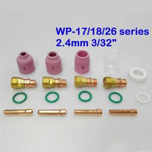 18X TIG Weldings Torch Stubby Gas Lens Pyrex Glass Cup Kit For WP-17/18/26 Set