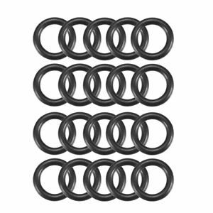 14mm x 2.4mm Black Round Rubber Oil Sealed O Ring Gasket Washer 20Pcs