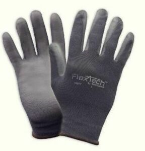 12 Pack FlexTech Work Gloves Y9277 Nylon w/Polyurethane Palm Coating Size Small